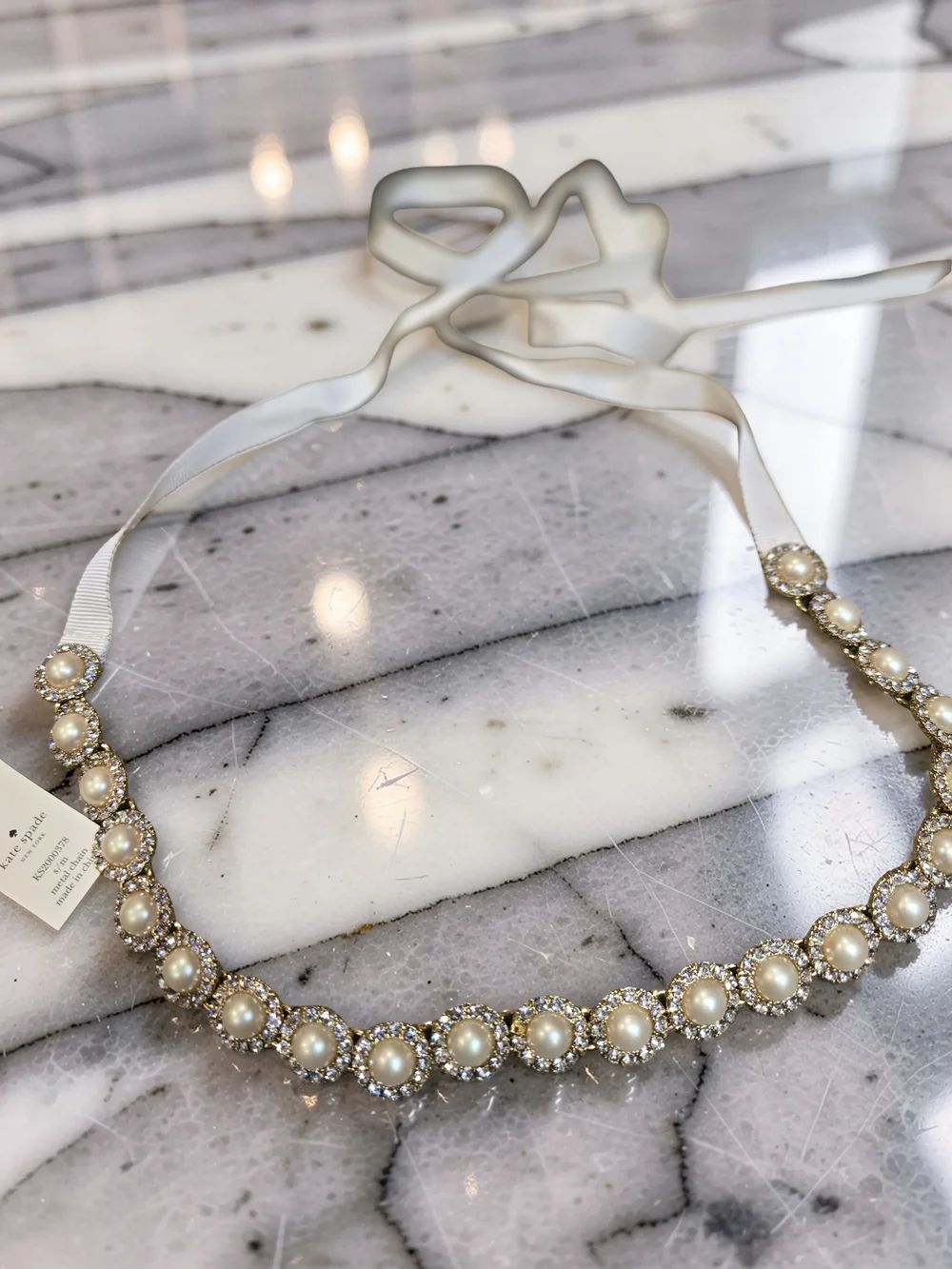 Kate Spade New York Pearl Bridal Belt Cream S/M NWT